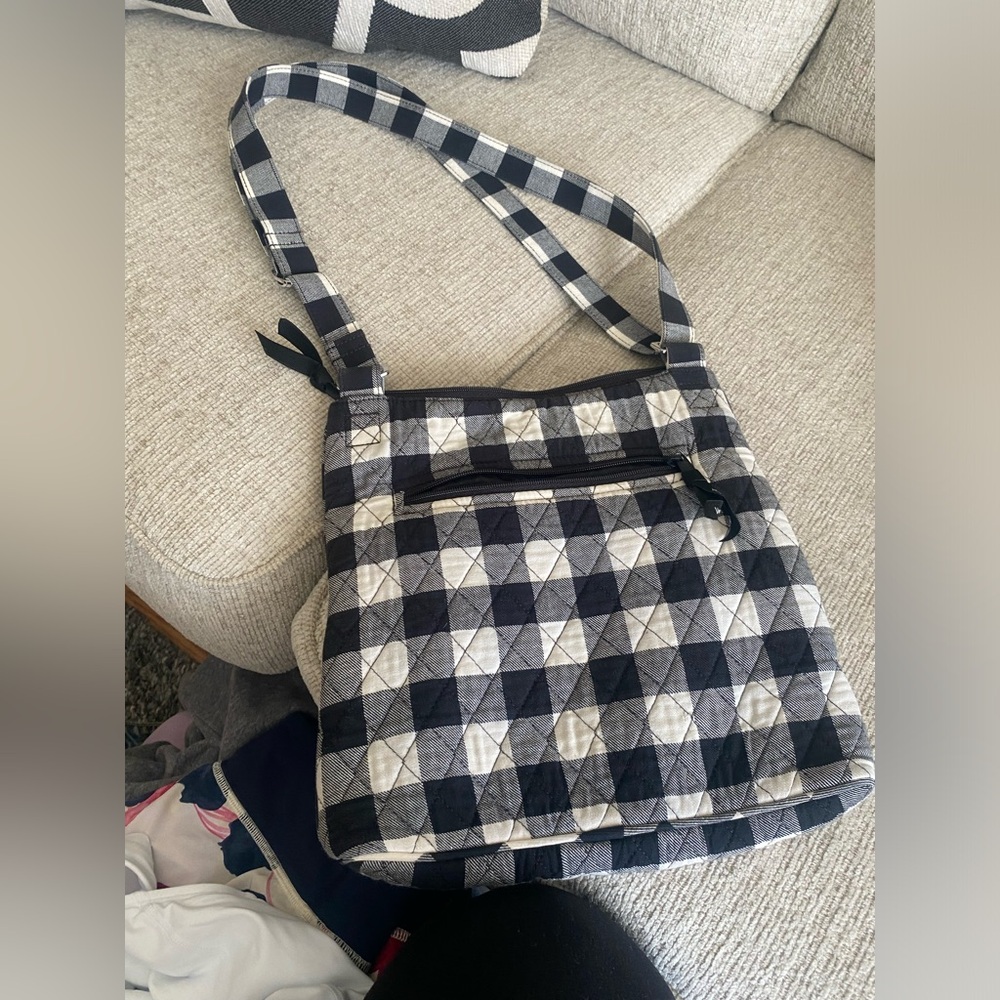 Vera Bradley Quilted Check Crossbody - Black & White